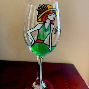Gail Corso Derby Diva wine glass